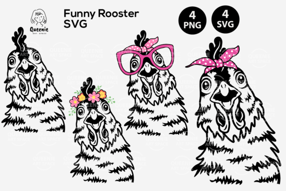 Chicken with Bandana Glasses SVG: A Unique Graphics Asset for Crafts