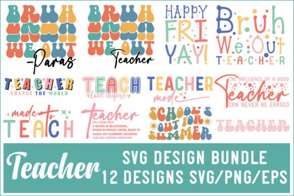 Creative Teacher SVG PNG Bundle for Graphics and Crafts