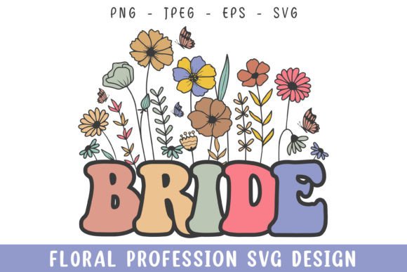 Floral Bride Wedding Vintage SVG for Graphics and Crafts