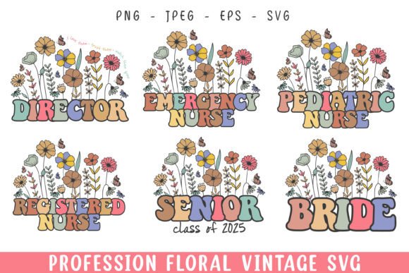 Floral Profession Vintage Flower Svg for Creative Crafts
