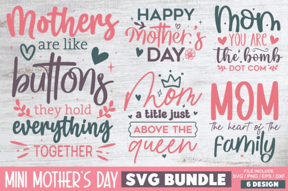 Mini Mother's Day SVG Bundle: Perfect for Crafts & Graphics