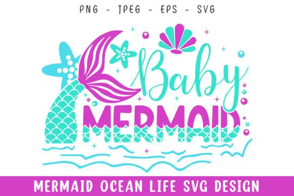 Review: Baby Mermaid Ocean Life Design Svg for Crafts and Graphics